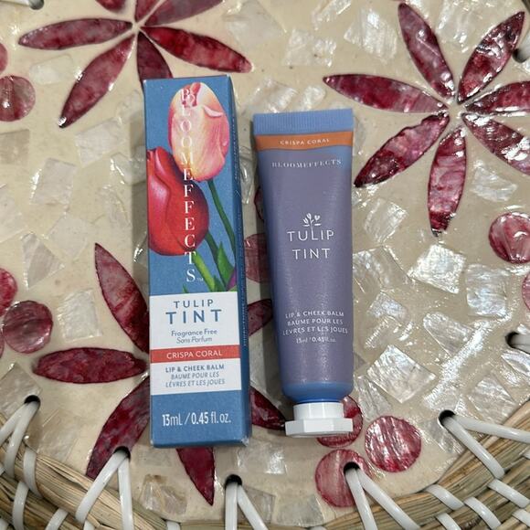 Bloomeffects tulip tints lip & cheek balm crispa coral full size New - Picture 2 of 5